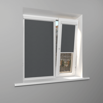 Рулонная штора «UNI 2» фурнитура Белая. Ткань коллекции «Плэин» Silver BO Муссон (компл. Bestа)