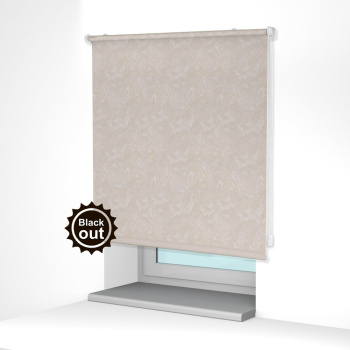 Рулонная штора «MGS» фурнитура Белая. Ткань коллекции «Шелк BO» Жемчуг (компл. Besta)