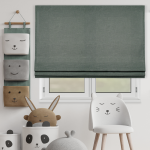 Римская штора белый подъем. мех. инд. размер «Лен» Оливковый («Вена»)
