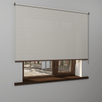 Рулонная штора «MGS» фурнитура Коричневая. Ткань коллекции «Лен» Бежевый