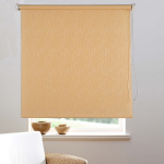 Рулонная штора «Стандарт» фурнитура Белая. Ткань коллекции «Лазурь» Бежевый