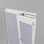 Рулонная штора «UNI 1» фурнитура Белая. Ткань коллекции «Шелк Blackout» Фарфор