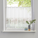 Ткань для штор-кафе коллекция «Flowers» мокка (На отрез высота 60см)