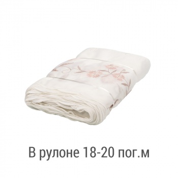 Ткань для штор-кафе коллекция «Romantik» персик с серым