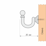 Крючок винтовой 35 мм (БГ)