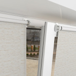 Рулонная штора «Мини» фурнитура Белая. Ткань коллекции «Лен» BO Бежевый (компл. Besta)