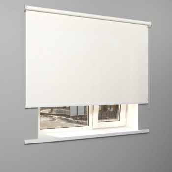 Рулонная штора «Moncada» ø38 фурнитура Белая. Ткань коллекции «Пандора» Жемчуг глянец (компл. Россия)