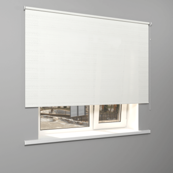 Рулонная штора «Стандарт» фурнитура Белая. Ткань коллекции «Санторини» Белый (компл. Россия)