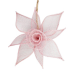 Клипса магнитная «Лилия» размер 15 см для легкого веса штор со шнуром 38 см (Пастельно-розовый)