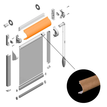 Кассета UNI алюминиевая L= 4 м Светлый дуб