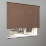 Рулонная штора «Стандарт» фурнитура Белая. Ткань коллекции «Тэсиро» Коричневый