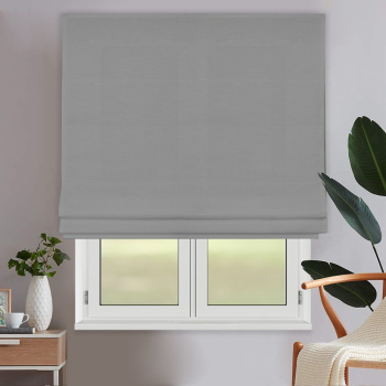 Римская штора черный подъем. мех. «Монро» Dim-out Серый («Мадрид» L=140 см H=170 см)