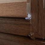 Рулонная штора «Мини День-Ночь» фурнитура Коричневая. Ткань коллекции «Саванна» Корица