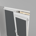 Рулонная штора «UNI 2» фурнитура Белая. Ткань коллекции «Плэин» Silver Blackout Муссон