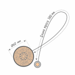 Клипса магнитная «Узор» ø6 см для легкого и среднего веса штор на кожаном шнуре 38 см (ХМ)