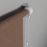 Рулонная штора «Стандарт» фурнитура Белая. Ткань коллекции «Тэсиро» Коричневый