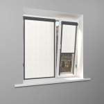 Рулонная штора «UNI 2» фурнитура Темно-серая. Ткань коллекции «Фрассино» Жемчуг глянец