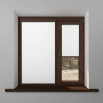 Рулонная штора «UNI 2» фурнитура Коричневая. Ткань коллекции «Топ» Белый