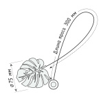 Магнит для штор «Монстера» ø7,5 см для тяжелого веса с тросом 30 см (ЧМ)