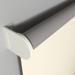 Рулонная штора «Moncada» ø38 фурнитура Белая. Ткань коллекции «Аканта» Silver Blackout Шампань