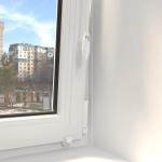 Рулонная штора «Мини» фурнитура Белая. Ткань коллекции «Эмволо» Жемчуг (компл. Besta)