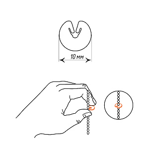 Стопорное кольцо к цепи управления 4,5х6 мм белое