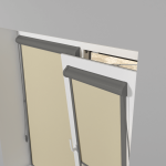 Рулонная штора «UNI 2» фурнитура Темно-серая. Ткань коллекции «Плэин» Айвори-беж