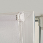 Рулонная штора «Мини» фурнитура Белая. Ткань коллекции «Арабеска» Белый (компл. Besta)