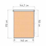 Рулонная штора «Стандарт» Квадро/Жемчуг (140 х 170)