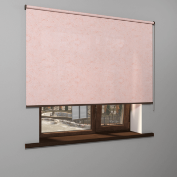 Рулонная штора «MGS» фурнитура Коричневая. Ткань коллекции «Шелк» Персик (компл. Besta)