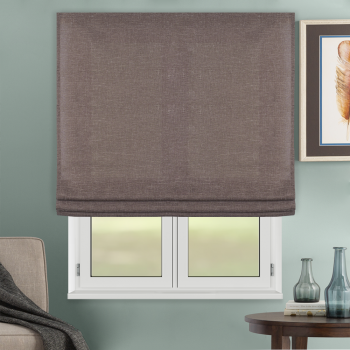 Римская штора белый подъем. мех. инд. размер «Лен» Шоколад (Вена)