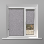 Рулонная штора «UNI 2» фурнитура Темно-серая. Ткань коллекции «Шелк» Серый