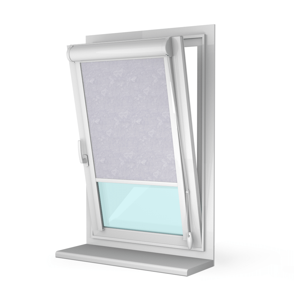 Рулонная штора «UNI 2» фурнитура Белая. Ткань коллекции «Шелк» Белый