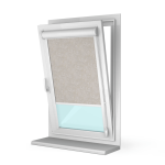 Рулонная штора «UNI 1» фурнитура Белая. Ткань коллекции «Шелк» Жемчуг