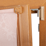 Рулонная штора «Мини» фурнитура Золотой дуб. Ткань коллекции «Арабеска» Розовый