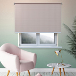 Рулонная штора «Toledo» ø28 фурнитура Хром. Ткань коллекции «Квадро» Мокка