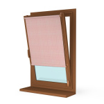 Рулонная штора «Мини» фурнитура Золотой дуб. Ткань коллекции «Квадро» Мокка