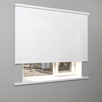 Рулонная штора «Moncada» ø38 фурнитура Белая. Ткань коллекции «Пастель» Белая