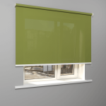 Рулонная штора «Moncada» ø38 фурнитура Белая. Ткань коллекции «Плэин» Фисташковый