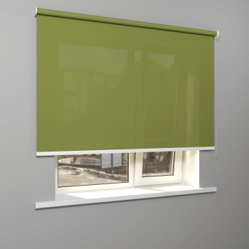 Рулонная штора «Moncada» ø38 фурнитура Белая. Ткань коллекции «Плэин» Фисташковый (компл. Россия)