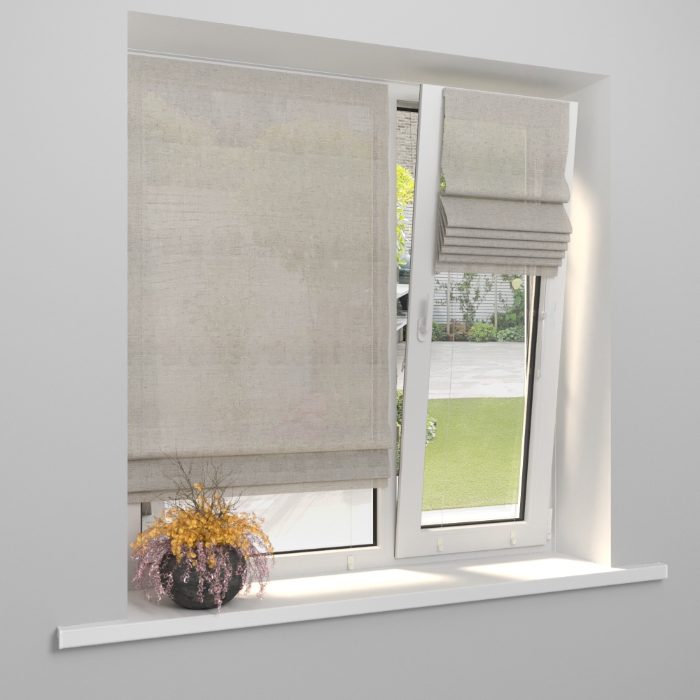 Римская штора «Тулон» индивидуальный размер «Лен» Натуральный