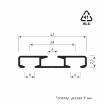 Карниз 2+1 однорядный Белый (L=100 см бегунок)