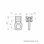 Бегунок «Х-образный» с ушком (Упак. хедер 60 шт. Белый)