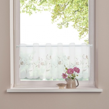 Штора-кафе «Romantik» мокка высота 30см (Ширина 125см)