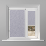 Рулонная штора «UNI 1» фурнитура Белая. Ткань коллекции «Шелк Blackout» Фарфор