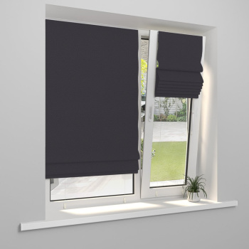 Римская штора «Тулон» инд.размер «Каир» Blackout Графит (Мех. Белый)
