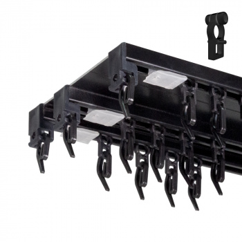 изображение алюминиевый потолочный карниз «верона» трехрядный черный на olexdeco.ru