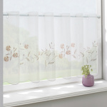 Штора-кафе «Romantik» персик с серым высота 45см (Ширина 298см)