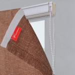 Римская штора белый подъем. мех. «Лен» Шоколад («Мадрид» L=80 см H=170 см)