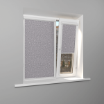 Рулонная штора «UNI 2» фурнитура Белая. Ткань коллекции «Шелк» Серый